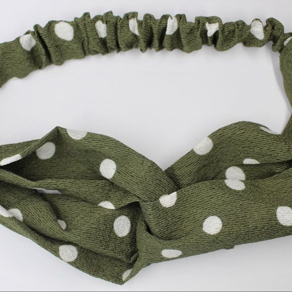 🆕 green polkadot twist front headband - Picture 2 of 3